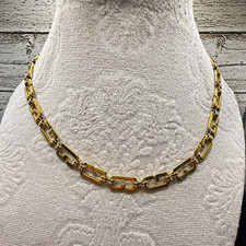 Vintage Givenchy Signed Gold Tone G Link Chain Necklace picture