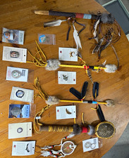 Southwestern Native American Style Souvenir Lot Dreamcatchers Hiking Sticks Meda picture