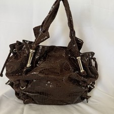Y2K Rampage Big  Hobo Shoulder Purse Brown Faux Leather Silver Hardware picture