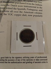 Certificate of Authenticity 1788 New York Penny VOC Dutch Colonial Gelderland picture