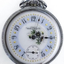 1891 Waltham Model 1888 Pocket Watch 16s 11J Fancy Enamel Dial Running picture