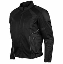 Vance Leather Men's Black Mesh Motorcycle Jacket CE Armor Size Large VL1623B NEW picture