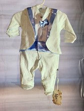 Lilax - Baby Boy Footie Tuxedo Outfit w/ Bow Tie - Size 3 Months picture