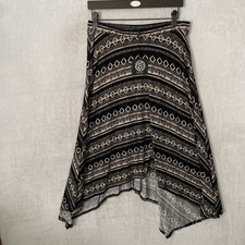 Bobeau Womans Flare Skirt Multicolor Large Geometric Pull On Stretch picture