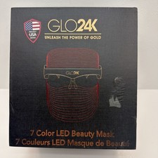GLO24K 7 Color LED Beauty Mask Black Gold Rechargeable Facial Skin Rejuvenation picture