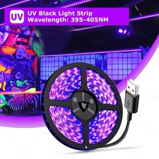 UV LED Strip Light 395-405nm Flexible USB Blacklight Glow Party Neon Lamp picture