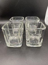 Vtg Ozark Airlines Square Rocks Glasses Etched Swallow Logo Set Of 4 1960’s-70’s picture