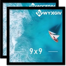Wyxgiv 9x9 Picture Frame Set of 2, Lightweight yet Durable Black 9x9, picture