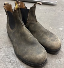 Blundstone Men's 585 Classic Chelsea Boots Rustic Brown Leather Size 10 Pull On picture