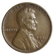 1931-S Lincoln Wheat Cent Penny VF/XF Complete Your Album picture
