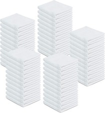 100% Cotton Terry Towels Cleaning Cloths Pack of 50 (12x12 Inches) White picture