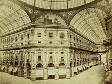 Galleria Vittorio Emanuel, Milan - Original Mounted Albumen Photo picture