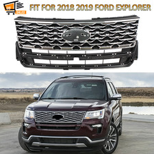 New Chrome Black Grill Front Bumper Grille For 2018 2019 Ford Explorer Platinum picture