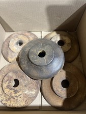 (8) Antique Brick Wall Tie Round Anchor Plate Cast Iron Salvage picture