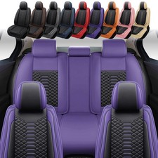 Full Set 5-Seat Front Rear Leather Seat Cover for Honda Accord Civic CRV HRV Fit picture