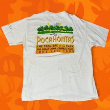 Vintage 1995 Disney Pocahontas NYC Central Park Premiere Twin Towers T-Shirt picture