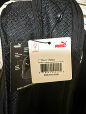 PUMA Challenger Unisex Adult Backpack Black Zip Pockets Padded Handle picture