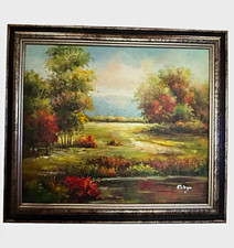 Diego Large Signed Framed Original Oil on Canvas Landscape Trees OOAK picture