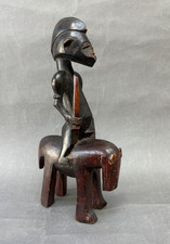 NICE QUALITY WEST AFRICAN TRIBAL ART CARVED WOODEN SENUFO FIGURE ON HORSE BACK picture