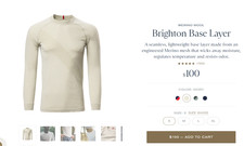 *New in Bag* Tracksmith Men's Brighton Base Layer Ivory Small picture
