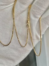 1.8MM Solid 14K Yellow Gold Round Box D.C Chain Necklace 16-24