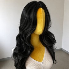 Synthetic Hair Heat Resistant Black Cosplay Wig Soft Long Wavy Halloween picture