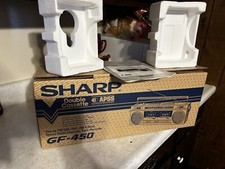 EMPTY OG Boombox Dual Cassette Sharp GF-450 Original Foam Box Manual picture