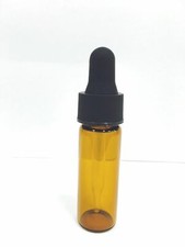 144 Pcs, AMBER 1 Dram Glass Vials [15mm X 45mm] With Standard Dropper picture