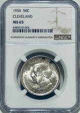 1936 P Cleveland Silver Half Dollar NGC MS65 Mintage of Only 50,030 picture