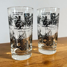 Vintage 1972 Yellowstone Centennial Souvenir Glasses - Set of 2 picture