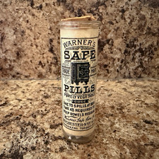 Antique 1906 Warner’s Safe Pills Bottle Vial - Rare Multi-Language Paper Label picture