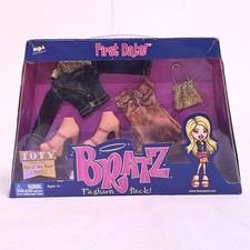 Bratz Fashion Pack First Date Girl NIB Mauve Gold Denim 2003 MGA Y2K Glam Retro picture