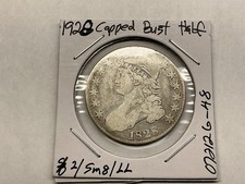1828 Capped Bust 89% Silver Half-Dollar w/Sq Base 2, SM 8, Lg Lts, 072426 48ie picture