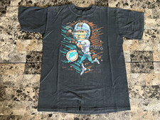 Vintage 90's Dan Marino Caricature Original T-Shirt L Salem Miami Dolphins picture