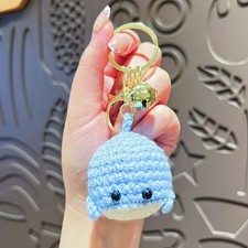 Creative Cartoon Yarn Vrochet Whale Keychain Bag Pendant Cute Gift 1 Piece Blue picture