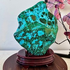 9.85LB Rare Natural silica malachite slice quartz crystal luster mineral specime picture