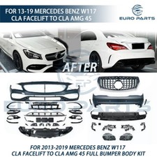 For 13-19 Mercedes Benz CLA Class W117 Upgrade to CLA 45 Front Rear Bumper Kit picture