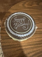 Longaberger VERY RARE Blue Birthday Cake Basket Protector Lid Still In Plastic picture