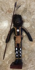 Vtg Australian Aboriginal 17” Doll Warrior Wood Stand Sarah Midgley 1940s picture