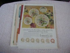 Vintage lot of 8 Franscian ware print ads 1951-1962 glass pottery large color ad picture