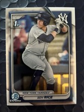 2024 Bowman Chrome 1st Ben Rice #BCP-186 Base Chrome YANKEES🔥💎 picture
