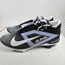 Nike Alpha Menace 4 Pro Men's Football Cleats Black/White FZ7702-005 Size 14 picture