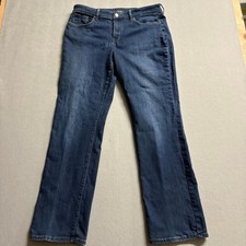 NYDJ Marilyn Straight Jeans Womens 14 Blue Denim Stretch Lift Tuck picture