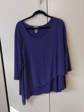 Catherines Layered Front Tunic Top Plus Size 3x  Asymmetrical Hem Elegant Office picture