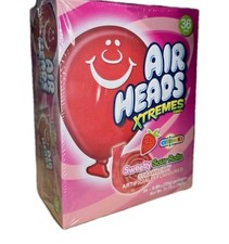 Airheads Xtremes Strawberry Sweetly Sour Chewy Taffy Candy Rolls 36 Bars 2 Lb.  picture