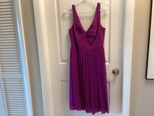 J. Crew Heidi A-Line Midi Dress 100% Silk Orchid Sleeveless Back Zipped Size 12 picture
