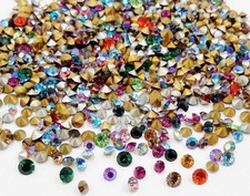 100 Vintage Swarovski Crystal 4mm. To 5mm. Rhinestones - Jewelry Repair J54 picture