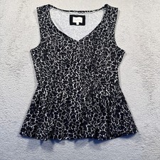 Deletta Anthropologie Black White Sleeveless V Neck Top - Size S picture