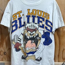 Vintage 1993 NHL St Louis Blues Tasmanian Devil hockey white Shirt reprint VK129 picture
