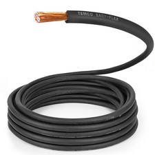 TEMCo 2 Gauge AWG 50 Ft Black Flexible Copper USA Welding Cable Battery Wire picture